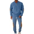 thumbnail image 2 of Gamivast Men's Quarter Zip Set Textured Pullover and Sweatpants Contrast Patch Outfit for Casual Daily Work Outdoor Sport Travel Lounge Attire, 2 of 7