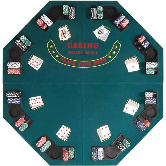GJWL Poker Table Folding Casino Table Top Texas Hold 'Em Poker Table Poker Set Board Gaming Table