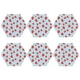 thumbnail image 2 of Pofeuu Strawberry Print Leather Coasters Set of 6, Round Cups Mugs Mat Pad for Home Kitchen Heat Resistant Drink Coasters,Hexagon, 2 of 7