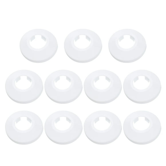 11PCS Pipe Cover Decor 0.8in/20mm Flange Pipe Cover Decor PP Plastic, White