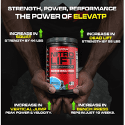 MuscleMeds Nitro Lift Pre-Workout Powder – Nitric Oxide Booster for Energy, Focus & Pumps – Sugar-Free – Blue Slush Flavor, 30 Servings