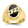 thumbnail image 3 of 10K Yellow Gold Men's Diamond and Black Onyx DAD Ring Size 10, 3 of 5