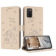 thumbnail image 2 of Flip Case for Samsung Galaxy A03s PU Leather Wallet Case with RFID Blocking Card Slot & Cash Pocket Magnetic Clasp Stand Function Cover Cat Patterned with Wrist Strap Phone Case,Beige, 2 of 9