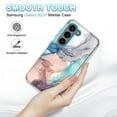 thumbnail image 6 of CASEFIV Phone Case for Samsung Galaxy S23 Plus, 2 Pack [Tempered Glass Screen Protector+Camera Lens Protector], Marble Pattern Heavy Duty Shockproof Full Body Hard PC+Soft Silicone Cover, Light Blue, 6 of 8