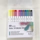 thumbnail image 2 of Juego de una pieza de rotulador de doble cabezal a base de agua, juego de 12 colores, pincel de bellas artes de cabezal suave (negro), 2 of 5