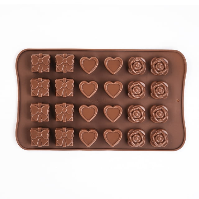 Moldes de silicona, moldes para chocolate, silicona antiadherente de calidad alimentaria para hornear, moldes para mantequilla con diferentes formas.