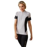 Ariat Womens Cambria Jersey 1/4 Zip Baselayer, Silver & Black, XLarge