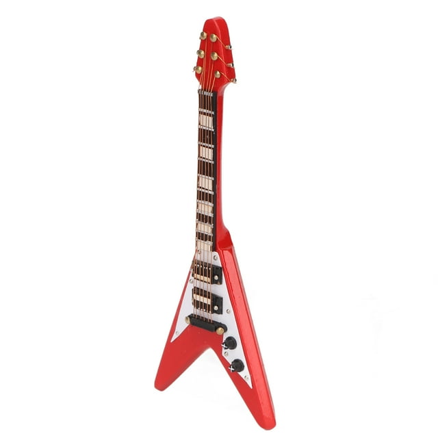Miniature Electric Guitar Replica, Mini Guitar Model Basswood Delicate For Cafe For Music Lover
