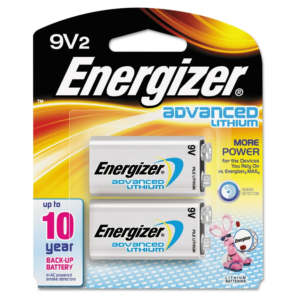 Energizer Advanced Lithium Batteries, 9V, 2/Pack
