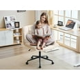 thumbnail image 4 of Swivel Criss Cross Legged Chair with Wheels for Home Office, Wide Armless Desk Chair Height Adjustable Comfy Seat for Desk,Vanity, Bedroom, Beige, 4 of 17