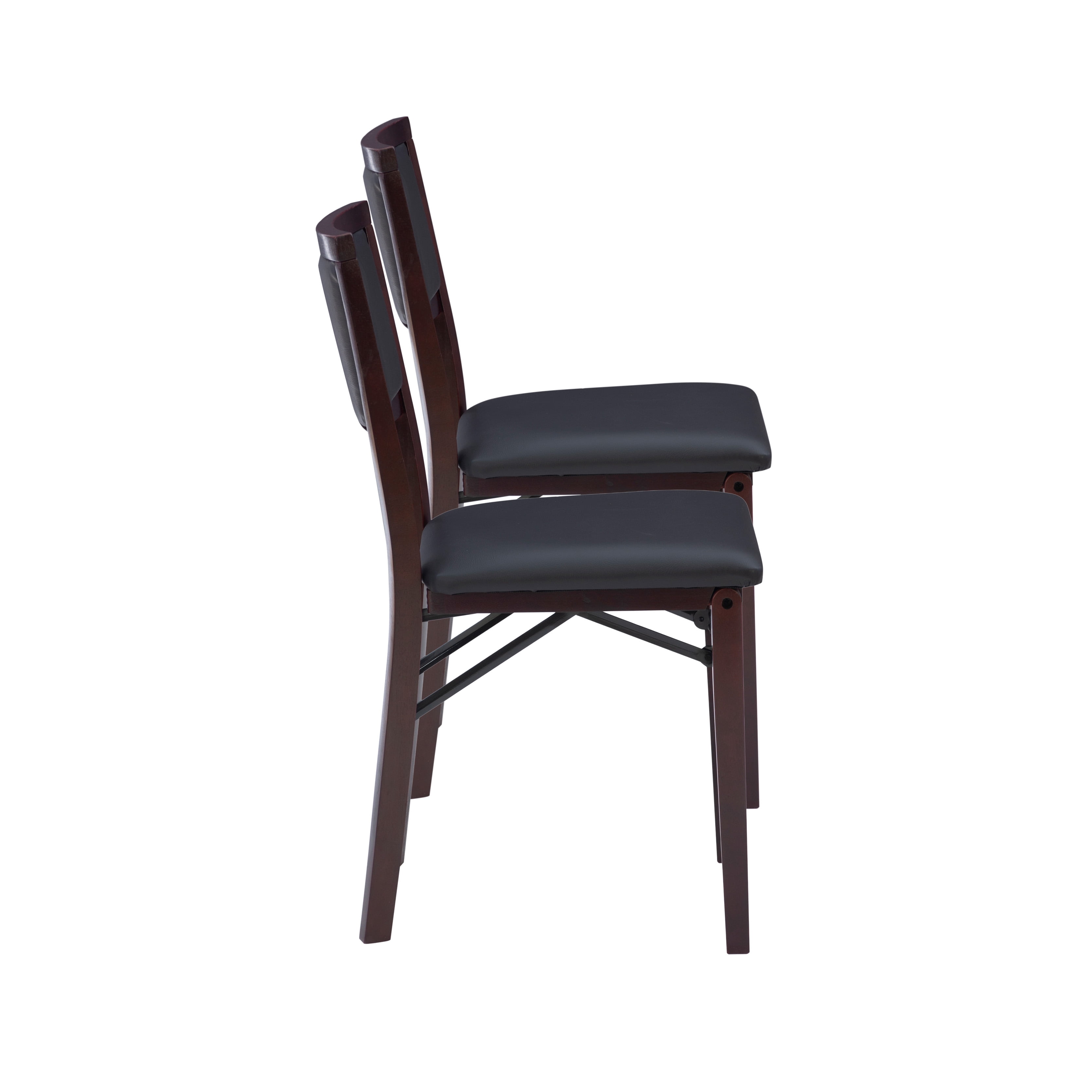 Linon Kristle Indoor Folding Dining Chair, Set of 2, Espresso/Dark Brown