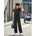 thumbnail image 6 of Arshiner Girls 2 Piece Outfits Summer Clothes Short Sleeve Crewneck Tops Wide Leg Pants Trendy Clothing Sets, 6 of 6