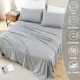thumbnail image 2 of King Size Sheet Set - Breathable & Cooling Bed Sheets, Hotel Luxury Bedding Sheets Set for Sleepers, Soft & Wrinkle Free Sheet, Deep Pockets Up to 16", Light Gray, 2 of 7