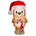 thumbnail image 3 of Airblown Inflatables 5 Foot Christmas Bluey with Santa Hat and Present and 5ft Bingo with Candy Cane Bluey Decor, 3 of 9