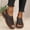 Brown, variant on black closed toe wedges for womens Women's Vintage Cutout Wedge Heel Open Toe Low Fish Mouth Roman Sandals