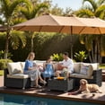 thumbnail image 3 of XIZZI 7-Piece Outdoor Sectional Furniture Sets, Wicker Patio Conversation Set with Cushions and Coffee Table, All-Weather Patio sets for Backyard, Garden,Beige, 3 of 7