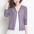 Cardigan Women‘s Long Sleeve Knitted Summer Ice Silk Thin Sunscreen