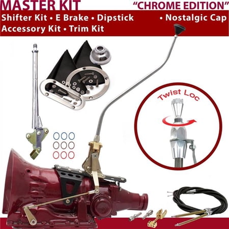 American Shifter 700R4 Shifter Kit 23 in. Swan E Brake Cable Trim Kit Dipstick for D2D79