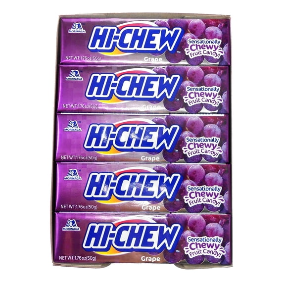 Hi-chew Grape Chewy Fruit Candies 1.76 oz. bar By Morinaga (10-pack)