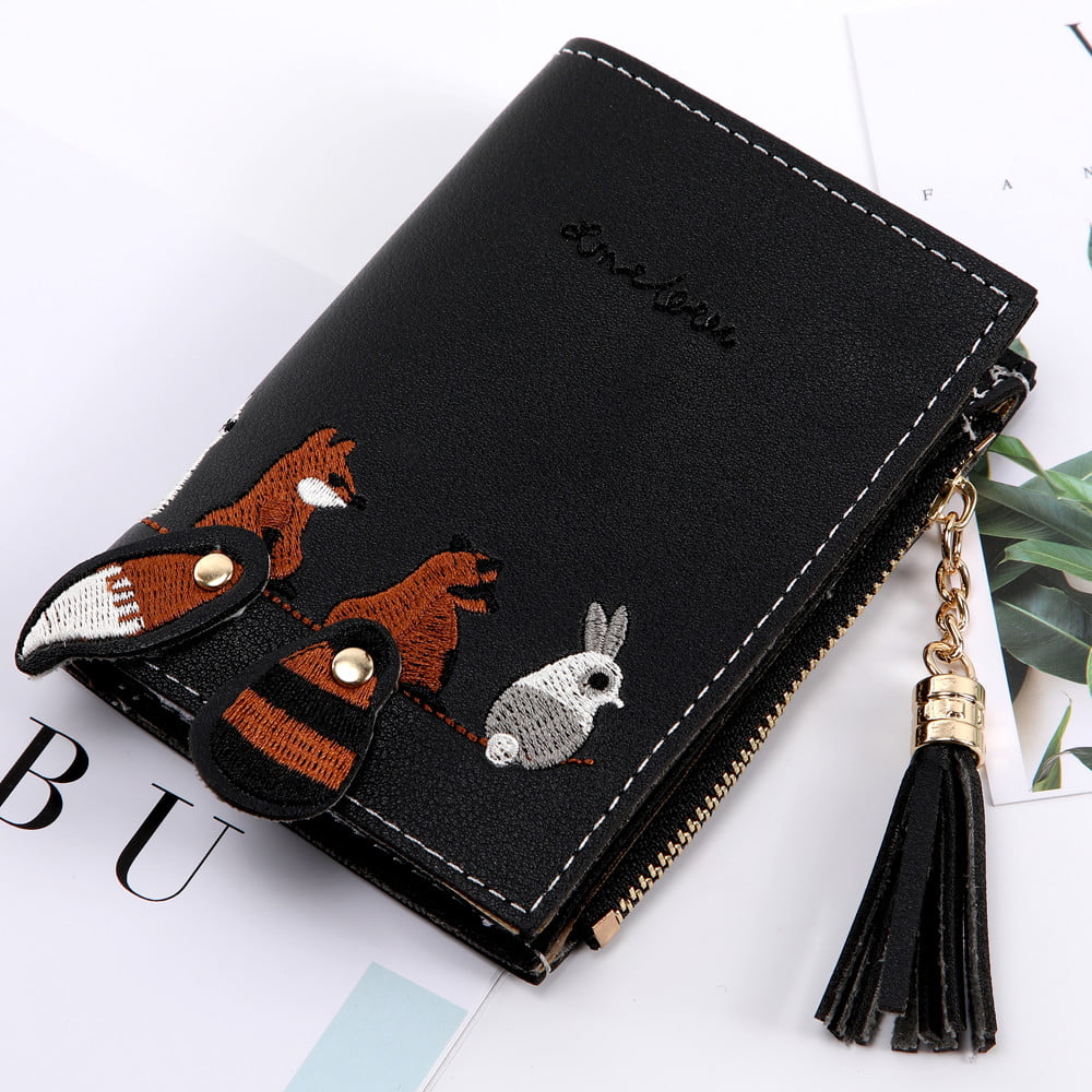 Korean Women's Wallet Lovely Cat Zipper Handbag Leather card package Purse