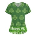 thumbnail image 4 of Femmes Tops Femmes Été Tops 2023 Mode Femmes St. Patrick'S Day Impression Manches Courtes V Cou Tops Soins Infirmiers Travaillant Uniforme Vert XXL, 4 of 5