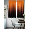 thumbnail image 4 of Burnt Orange Black Ombre Sheer Curtains 63 Inch Length 2 Panels Set Window Treatments, Modern Abstract Striped Gradient Rod Pocket Semi Curtains for Living Room/Bedroom/Kitchen Décor, 104"W x 63"L, 4 of 7