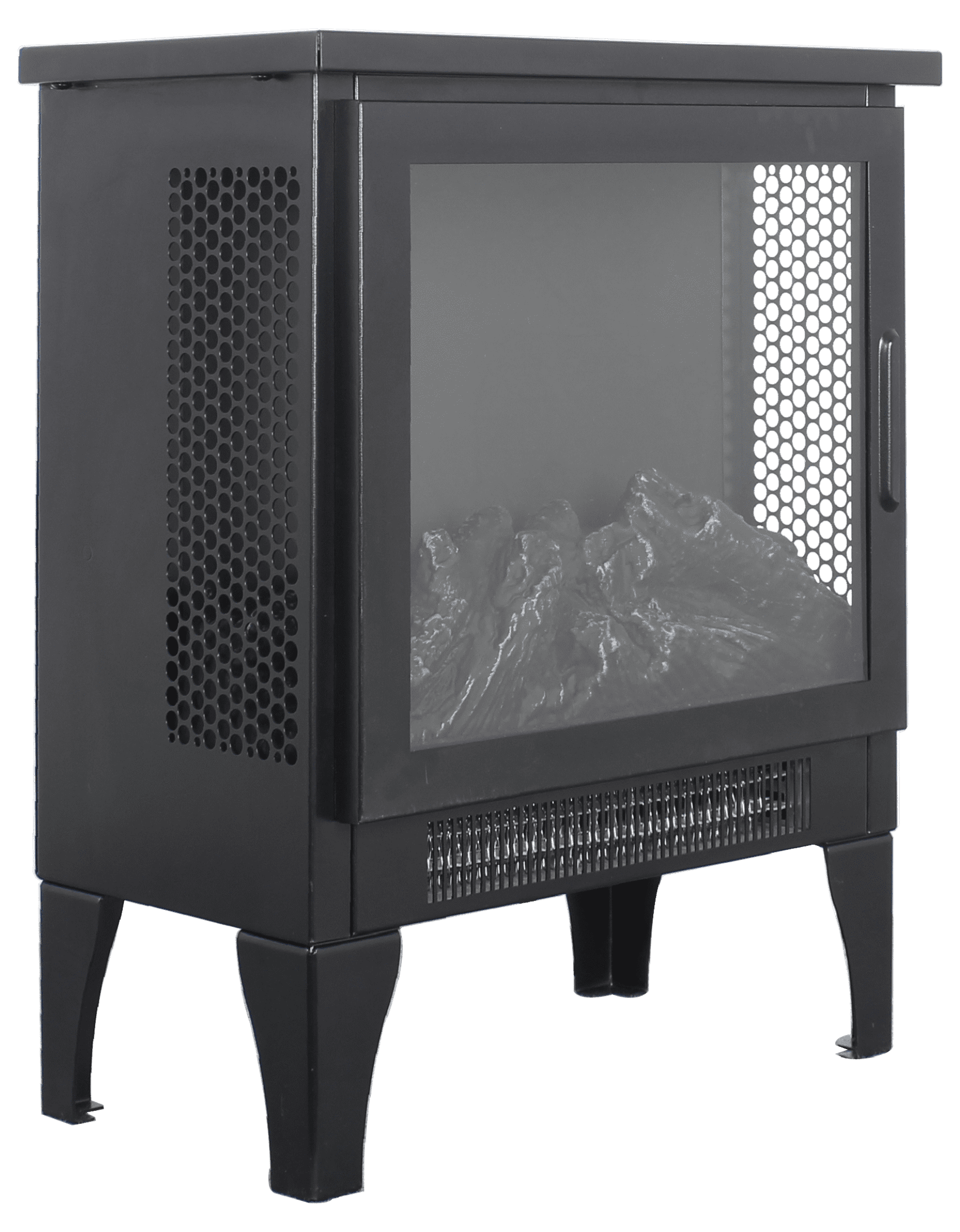 Electric Fireplace Stove, 17 Inch Freestanding Heater with 3D Flame Effect, 1400W/700W, 400 Sq Ft Heating, CSA/UL Certified, for Home & Living Room