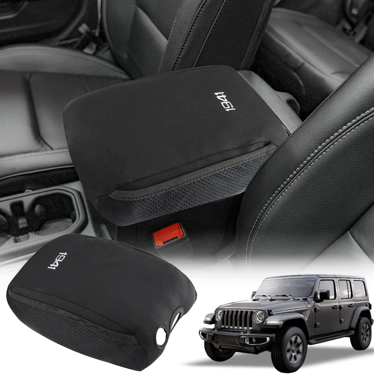 INTGET Car Center Console Cover for 2020 2021 2022 2023 Jeep Gladiator  Wrangler JL JLU 2018 2019 Armrest Cover Pad Accessories for Gladiator  Wrangler JL Sahara Sport Rubicon Unlimited Consol 
