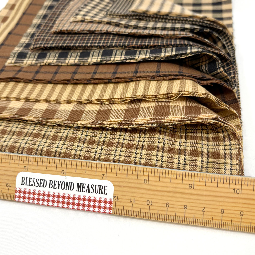 Brown & Black Homespun Fabric 44 Precut 10 inch Quilt Squares Cake Layers by JCS