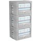 thumbnail image 1 of Paquete De 3 Contenedores De Almacenamiento De Ropa, Caja De Almacenamiento Plegable Con Marco De Metal, Organizador Apilable De Tela De Lino Con Asas De Transporte Y Ventana Transparente (Gris Claro, 1 of 5