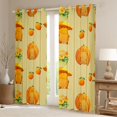 thumbnail image 2 of Erosebridal Kawaii Animal Capybara Curtains Pack of 2 (42x84 Each) For Boys Girls,Kids Harvest Pumpkin Flowers Oranges Curtains Blackout,Green Orange,Lightweight Room Decor, 2 of 6