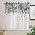 thumbnail image 2 of Eucalyptus Black Kitchen Curtain 2 Panels Curtains 63 Inch Length, Curtains Rod Pocket Curtains Window Drapes Treatment Window Cafe Curtains Watercolor Spring Botanical Leaves White 42x63, 2 of 5