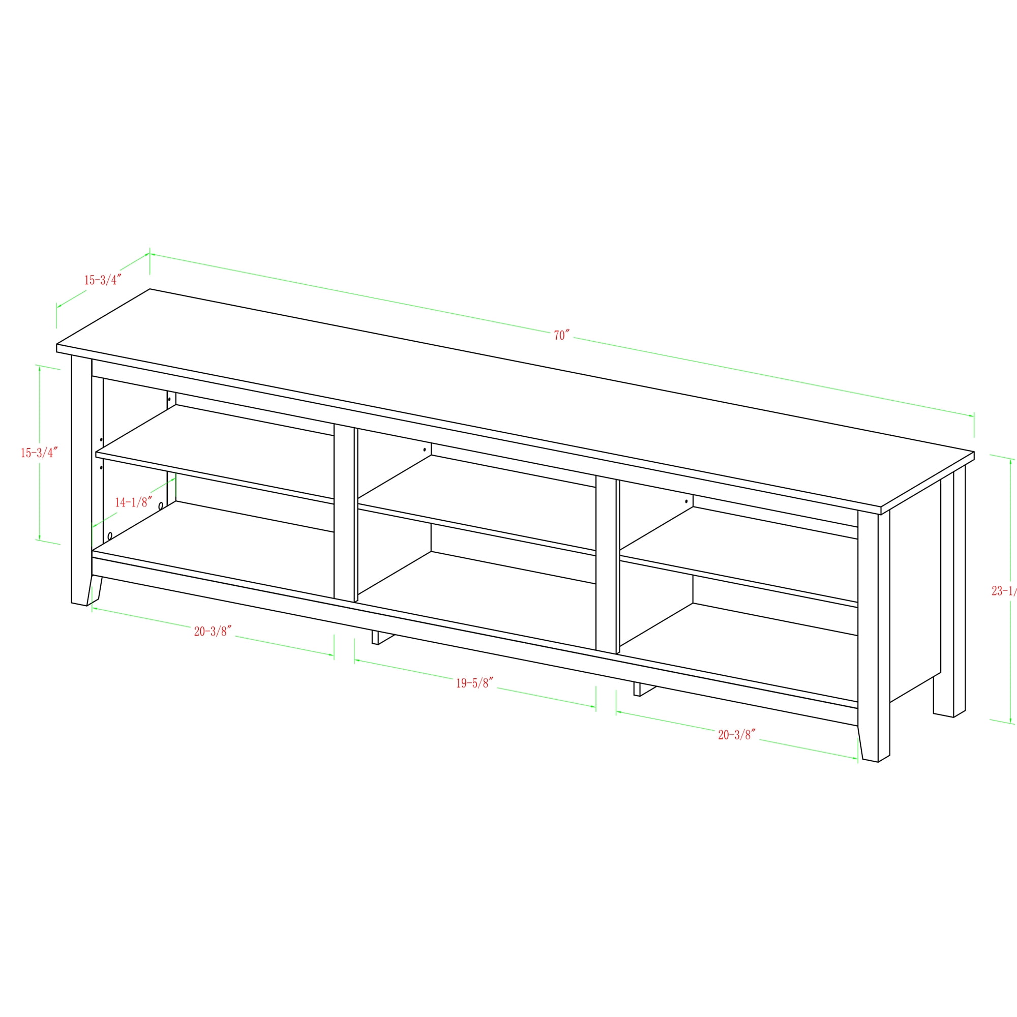 Woven Paths Open Storage TV Stand for TVs up to 80", White Oak