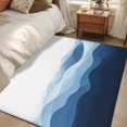 thumbnail image 5 of Rectangle Area Rug 4x6ft,Summer Navy Blue Gradient Water Ripple Washable Carpet Non-Slip Runner Accent Rugs Indoor Floor Mat for Bedroom Living Room Decor,Abstract Geometric, 5 of 9