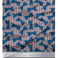 thumbnail image 1 of Soimoi Purple Rayon Crepe Fabric Bow & Stripe Print Fabric by the Yard 46 Inch Wide, 1 of 5