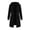 Black, variant on Women's Mid-Length Drawstring Waist Hooded Cardigan, Full Zip Long Fleece Duster Coat with Side Pockets Beige L