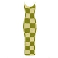 thumbnail image 4 of Hvot&aat Women's Color Block Print Dress Sexy Bodycon Sling Dresses Sleeveless Spaghetti Straps Long Dress, 4 of 5