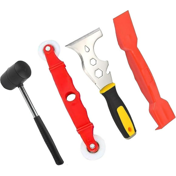 Window Glazing Tool Kit, Multi-functions Rubber Hammer, Knife Chisel, Window Roller, Plastic Shovel Glazing Tools Bundle For Double Glazed Windows, Do