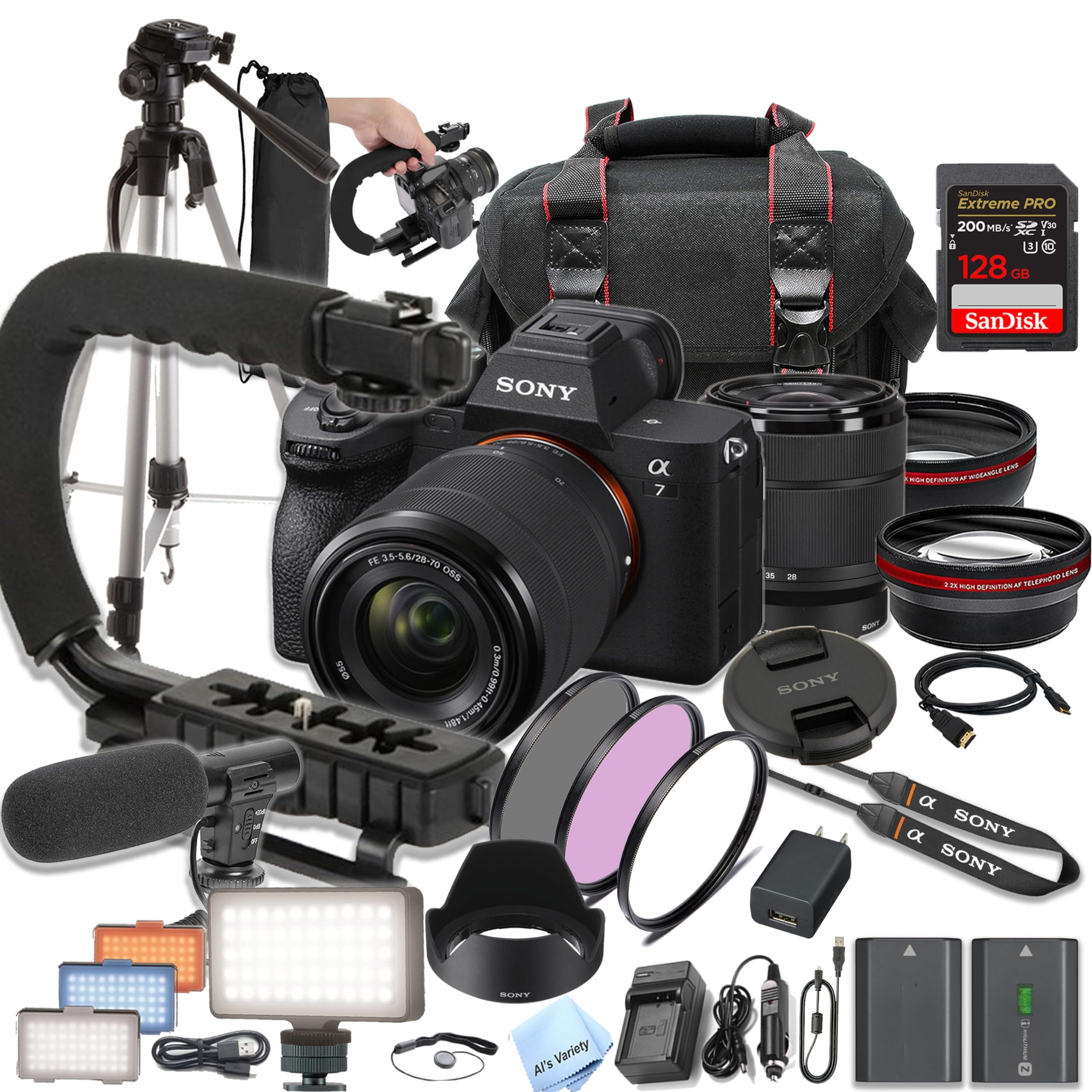 Sony A7 IV Mirrorless Camera Bundle With 28-70mm Lens, Backpack, Memory Cards & Filter Kit - Full Frame Hybrid For Stills & Video
