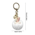 thumbnail image 3 of Cute Bunny Keychain under $5! kkbbma Cute Bunny Keychain with Metal Hook, Soft Puffy Bag Charm for Car Keys and Backpack, 3 of 6