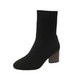 thumbnail image 2 of Symoid Chelsea Boots for Women Winter Knit Sock Boots Chunky Trendy Mid-calf Boots- Black 6, 2 of 7