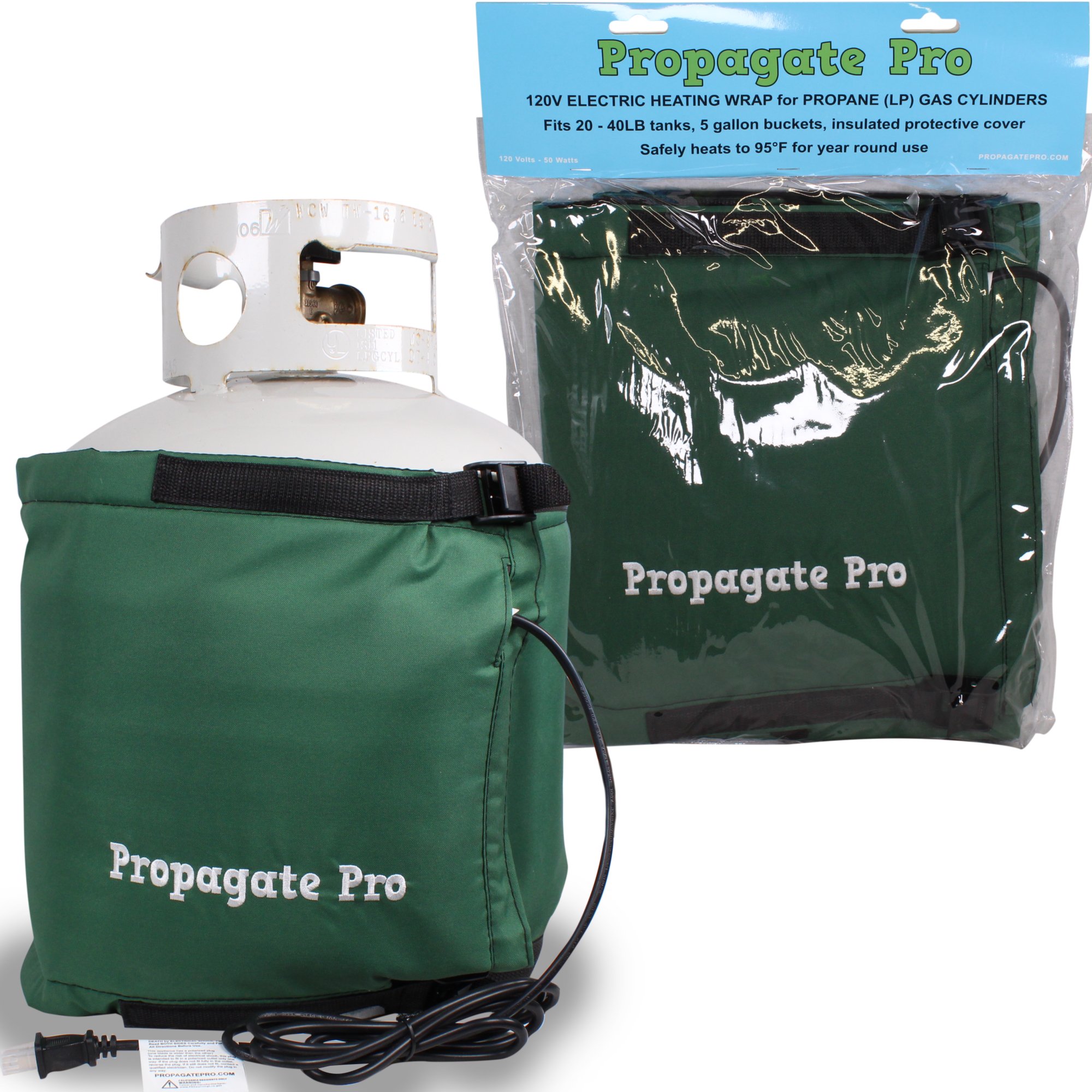 20 Pound Propane Gas LP Cylinder Tank Heater by Propagate Pro | 110V Heating  Wrap for 5 Gallon Buckets 30, 40 LB, Insulated Protective Cover Safely  Heats for Year Round Use 120V (
