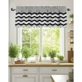 thumbnail image 2 of Black Ripple Valances for Windows Black Striped Simple Grey Geometric Abstract Valance Rod Pocket Short Window Treatments Curtains for Kitchen Bathroom Living Room Bedroom, 42 x 12 Inch, 2 of 7