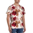thumbnail image 2 of Bixox Men's Lilies Flowers Printed Short Sleeve Skinny Athletic T-Shirt, 2 of 6