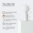 thumbnail image 7 of Brightech Mila Tall 15" LED Table Lamp - Bedside Reading Light with Elegant Marble Base, Globe Lamp Shade - Modern Desk and Nightstand Lamp for Bedroom, Living Room, Office - White, 7 of 7