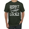 thumbnail image 2 of Wild Bobby Respect The Locals Save Our Oceans Shark Animal Lover Men Graphic Tee, Forest Green, X-Large, 2 of 6