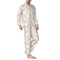thumbnail image 2 of Daiia Flower Rabbit for Men's Long-Sleeved Pajama Set – Soft & Comfortable Sleepwear Button-Up Pajamas Cozy Lounge Wear-, 2 of 7