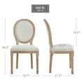 thumbnail image 2 of Bestco Upholstered Dining Chairs Set of 2 Wood Accent Chairs French Vintage Decor Beige, 2 of 9