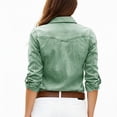 thumbnail image 3 of Faux Denim Shirt Women Chambray Jean Western Shirts Long Sleeve Button Down Tops, M, 3 of 4