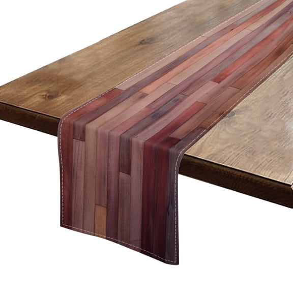 BaHomeck Table Runner 13*72 In,Set Of 1 The Wooden Wall Background Is Made Of Natural Wood Planks High Density Cotton Linens Machine Washable Table Runner For Kitchen Dining Table Coffee Table Decor